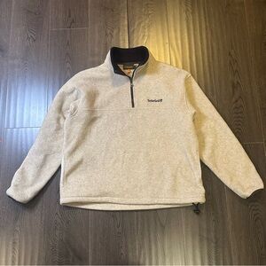 Vintage USA Timberland Weathergear Polartec Fleece Pullover 1/4 Zip M Beige Mens